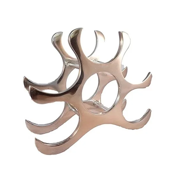 Top Selling Modern Style Sand-Cast Aluminum Metal Bottle Stand Iron Wine Rack for Cooler for Parties