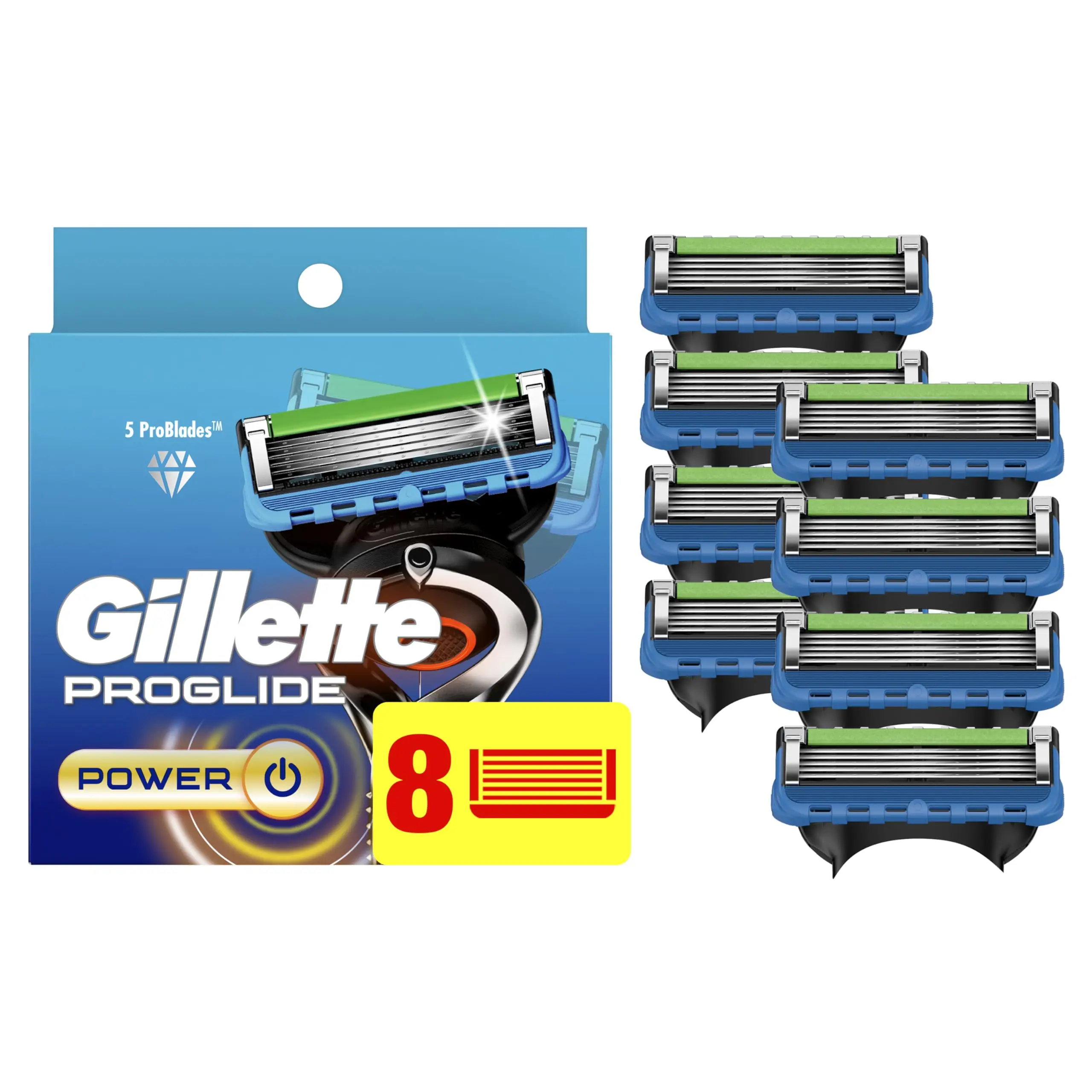 Gillette ProGlide Shield Razor Refills for Men, 8 Blade Refills