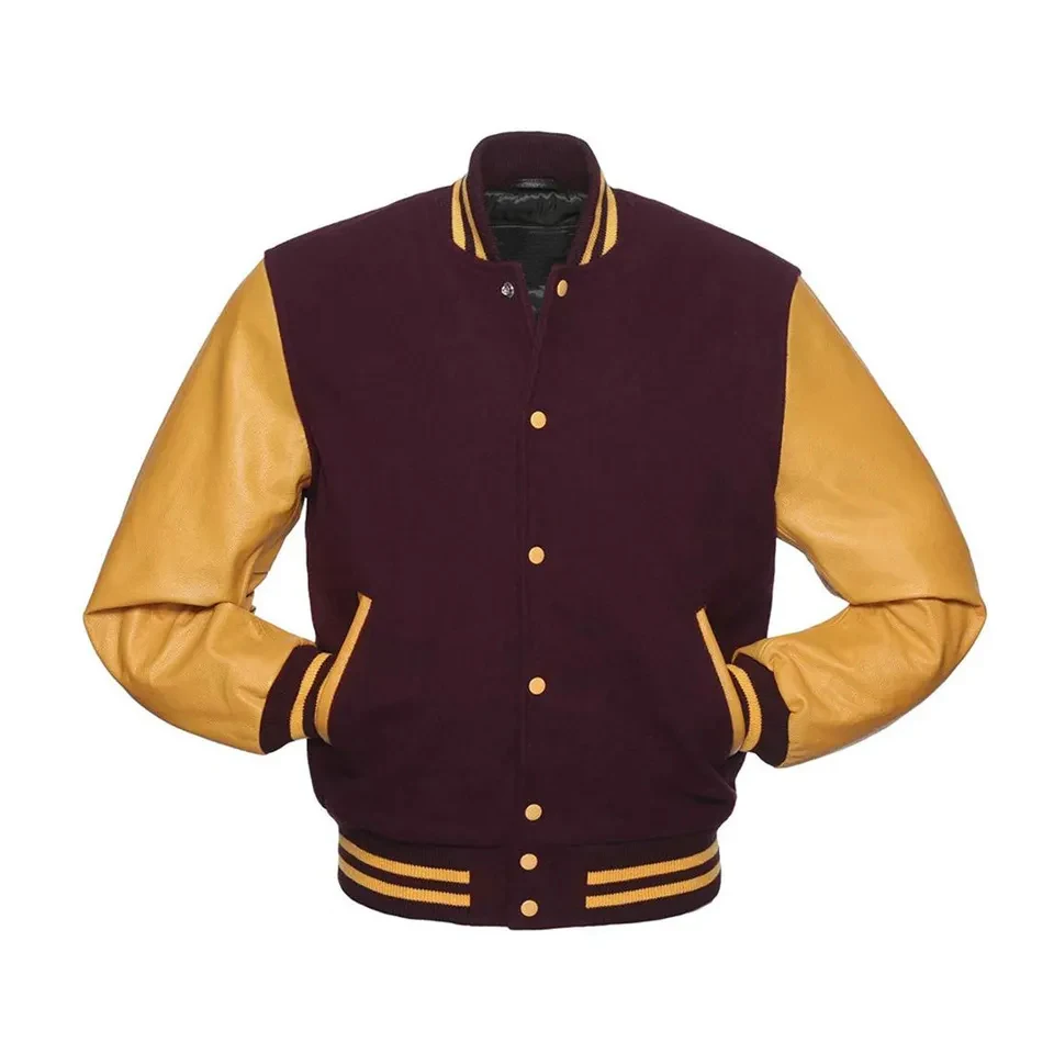 Custom Wholesale Leather Sleeves Chenille Embroidery Baseball Jacket Letterman Varsity Jackets For Men