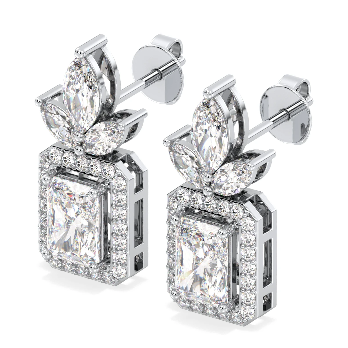 REYES Wholesale Manufacture 925 Sterling Silver Moissanite Earring Drop Shipping Minimalist Wedding Fine Jewelry for Women