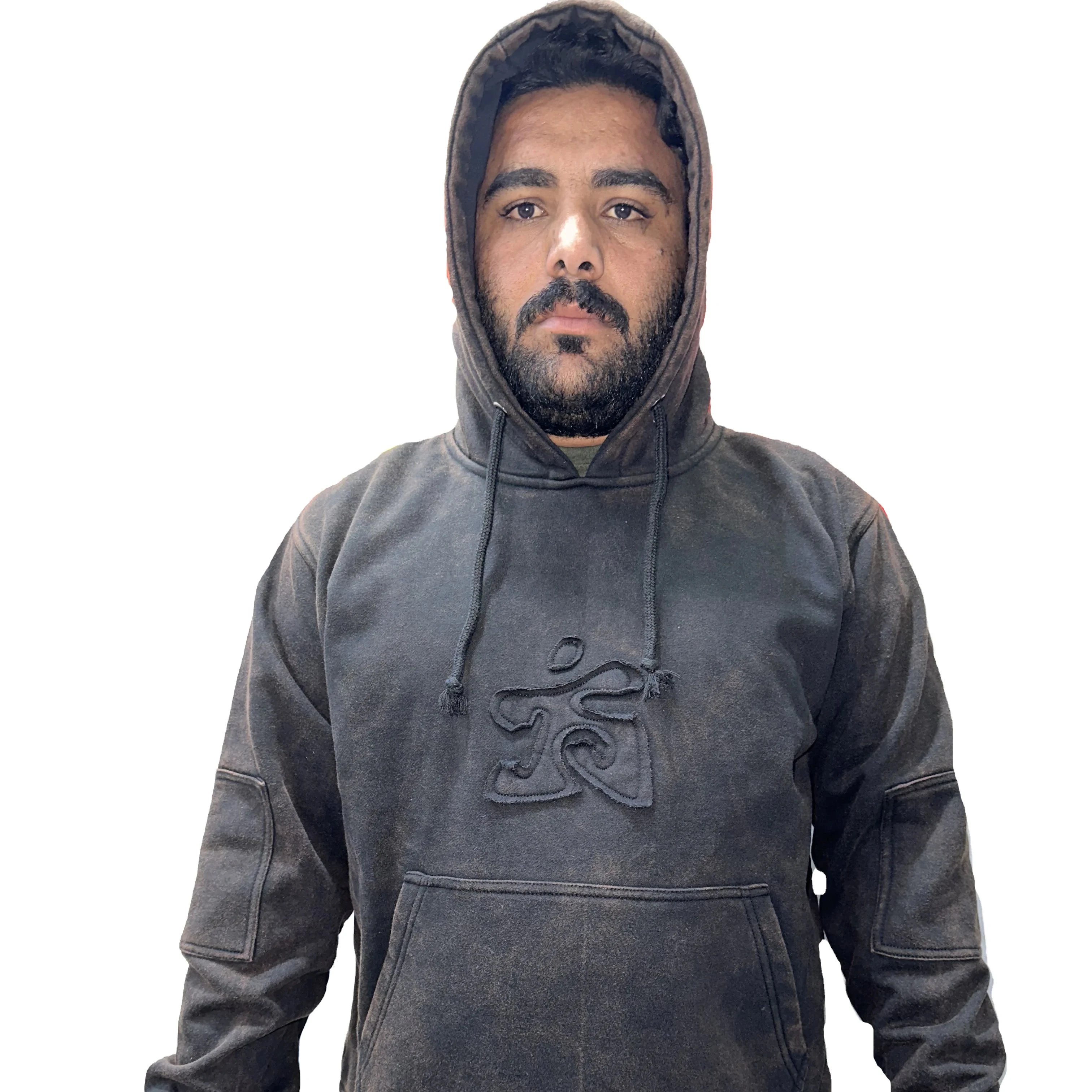 400 GSM Heavy Weight Black Acid Washed Hoodie Blank Mens Pullover Vintage Winter  Customize Logo Hoodies