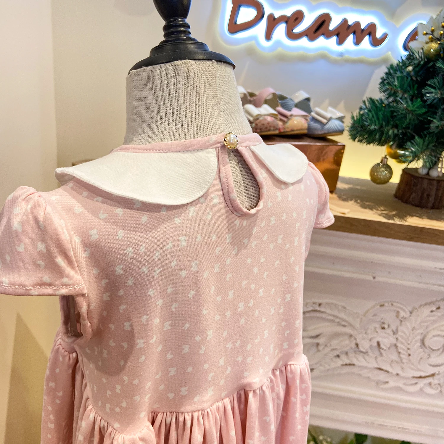 baby dress girls pink milk silk 2 to 14 years old dot baby christening dress heirloom dresses for girls