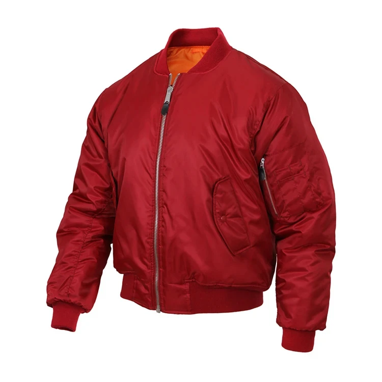 Wholesale Custom Logo Patch Plain Black Mens Spring Flight Jackets Front Pockets Cropped Men Bomber Jacket