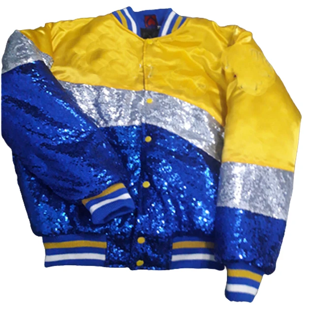 Women Baseball Fashion Design Women Custom Bomber Sequin Jacket