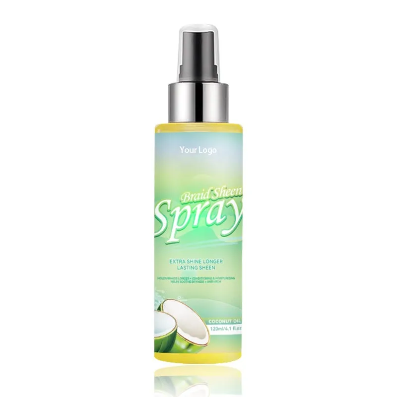 Private Label Hair Care Styling Braid Sheen Spray Lightweight Hydrating Nourishing and Anti Itching Hair Silkening Mist