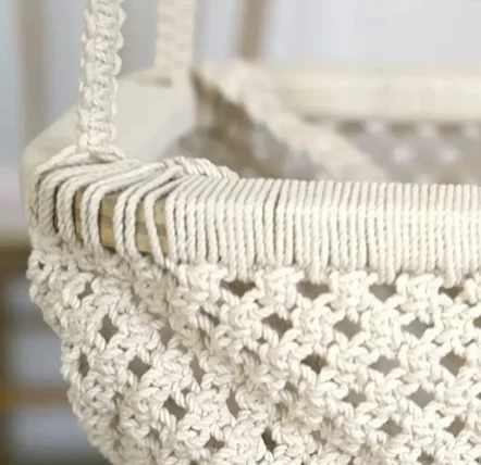 Handmade Baby Macrame Swing with Cotton Cushion  Macrame baby swing With Custom logo