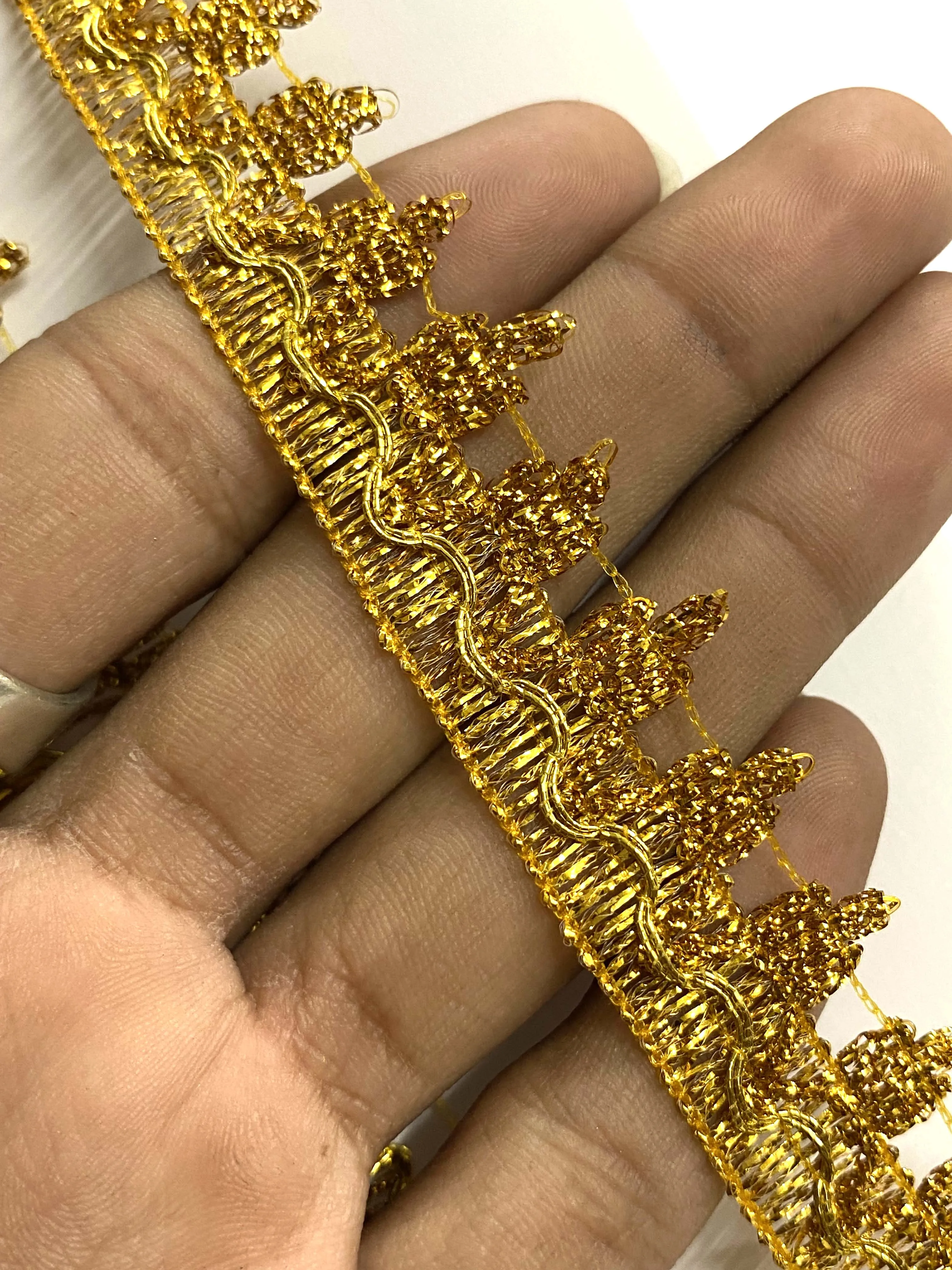 Fancy Design 38mm Polyester Shining Sequin Metallic Braid Trim for Decoration Deals in Wholesale