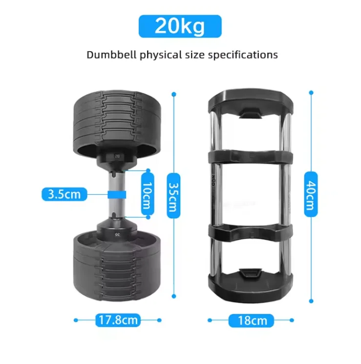 Free Weights Bodybuilding Exercise Dumbbel  Adjustable Dumbbells for Home Gym