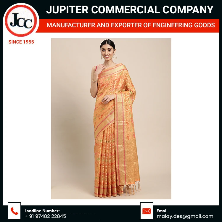 Latest Designer 100% Silk Saree Plain Style Wedding Wear with Printed Pattern Organza Fabric for Girls