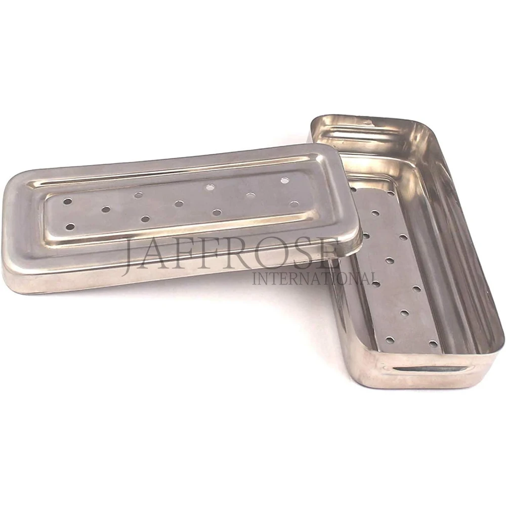 17x7x3 cm Instruments Box Perforated Stainless Steel Holloware Tray Box Customize Surgical Dental Holloware Instruments