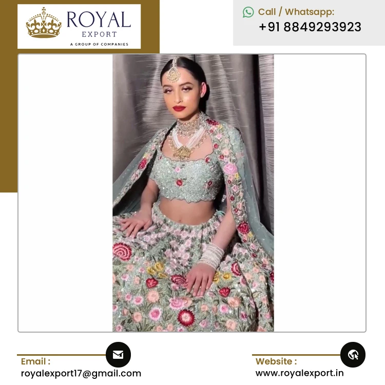 Indian Manufacturer of Best Quality Mono Satin Silk Lehenga Choli with Embroidered Work for Wedding and Party Wear