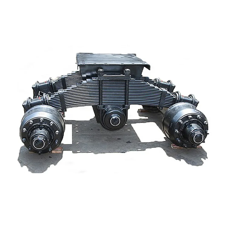Trailer Truck Parts Axle Tandem Suspension 32T 28T 24T Disc Drum Wheel Bogie Suspension with Axles for Sale