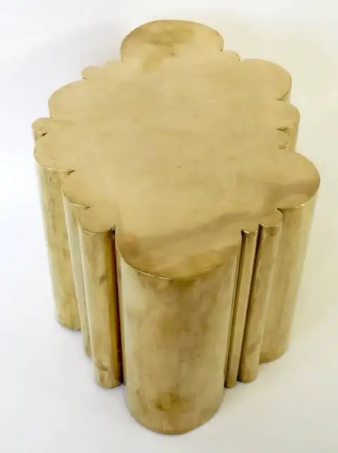 Modern Design Indian Handmade Interior Metal Hammered Round Golden Coffee Table Living Room Customized Color Made in India