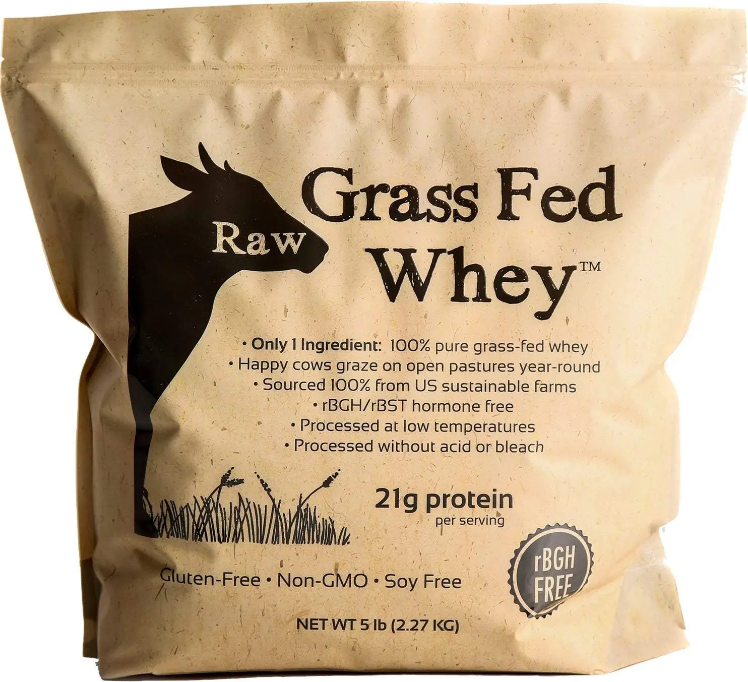 buy Raw Grass Fed Whey - Happy Healthy Cows, COLD PROCESSED Undenatured Protein Powder