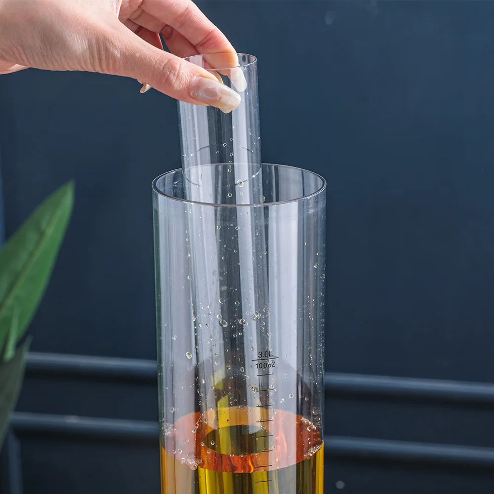 Hot sale Clear Beverage Tower juice Dispenser With Ice Tube 3L Beer Tower Dispenser