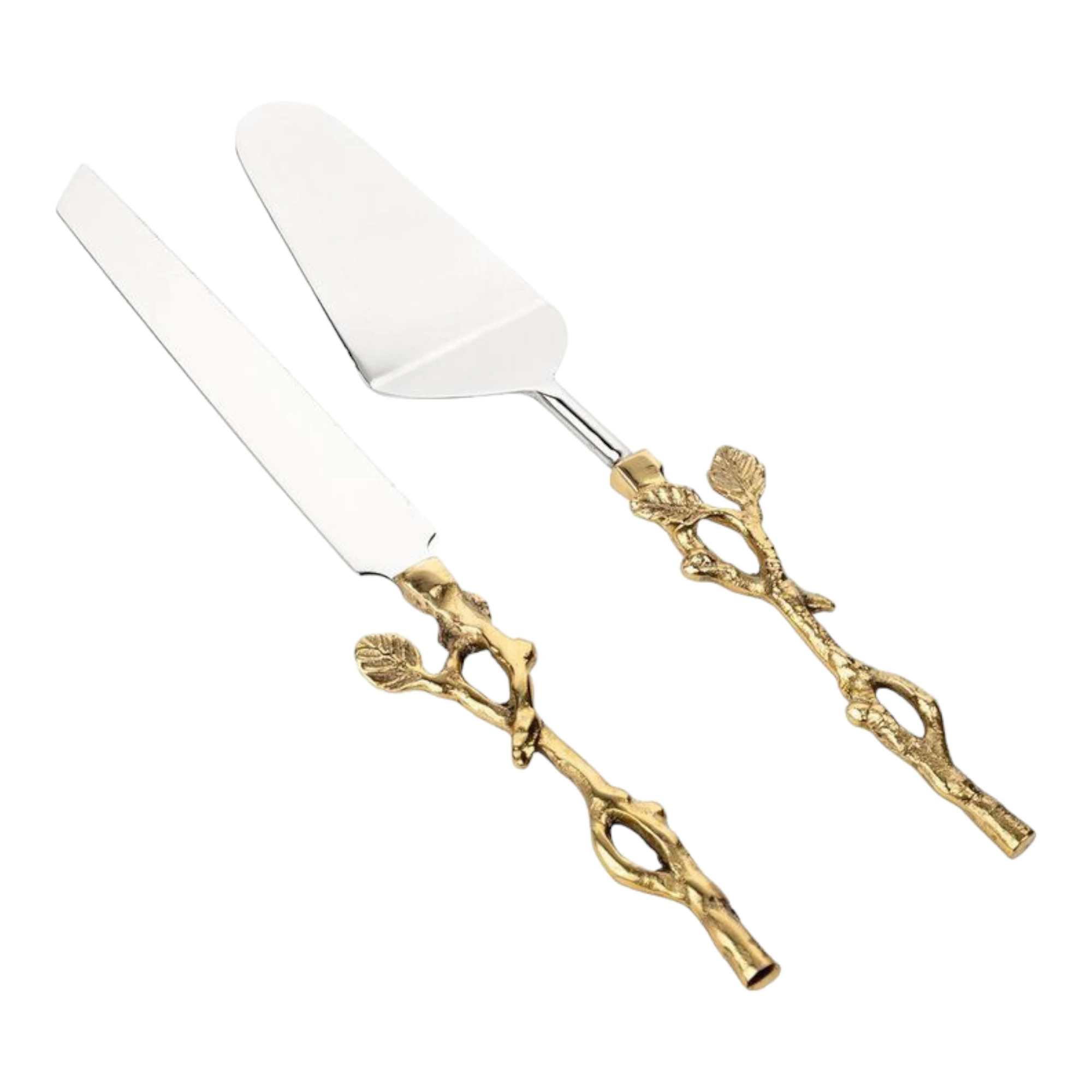 Latest Designed Beautiful Metal Cake Server and Knife Set for Wedding and Birthday Parties From Indian Exporters