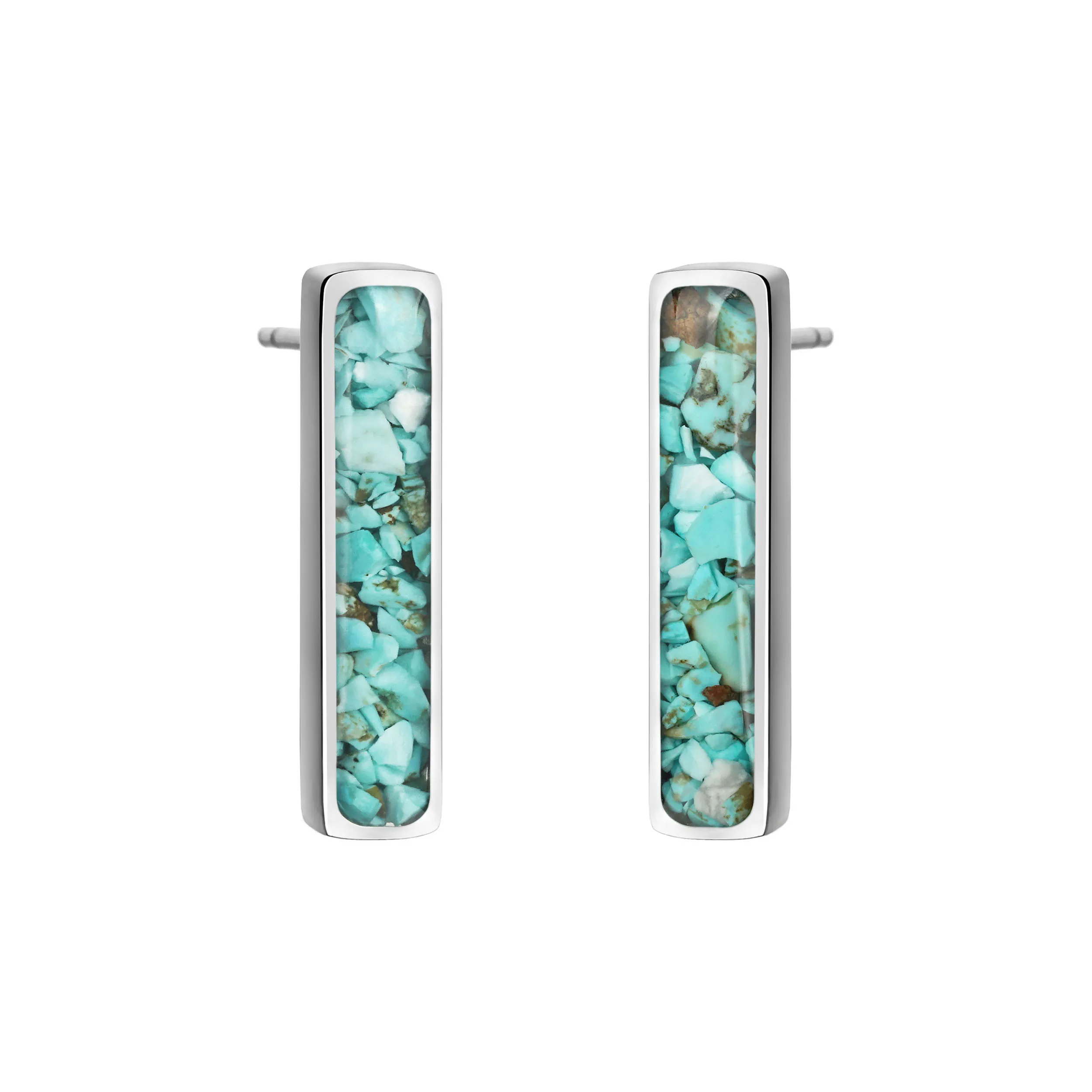 Wholesale Natural Stone Bar Turquoise Earrings Jewelry Full Chip Picture Jasper Malachite Gemstone Earring
