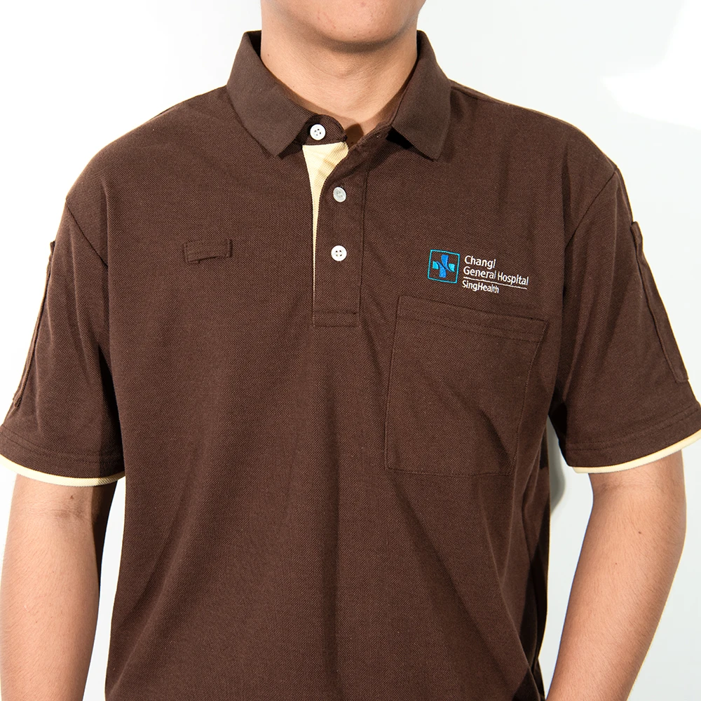 Hopital polo shirt uniform CVC 60/40 cotton/poly plus size Custom design high quality and cheap price Viet Nam clothing