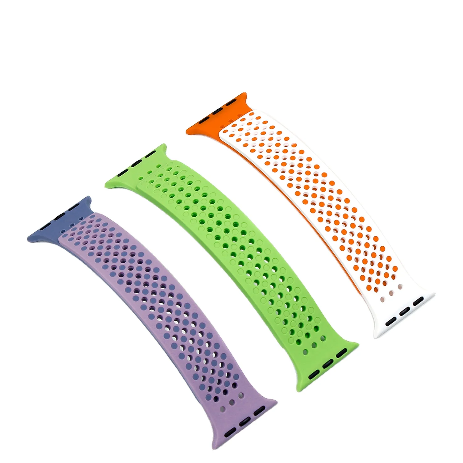 Waterproof multi-color hole soft silicone band Sports watch Strap Replacement Wristband  for apple watch 49mm 41mm 45mm