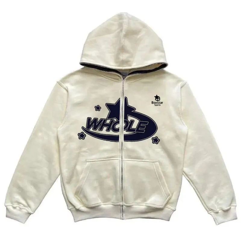 Breathable Design 500GSM Hoodie Custom Unisex Cropped Men Heavyweight Full Zip Up Puff Print Hoodie Low Price