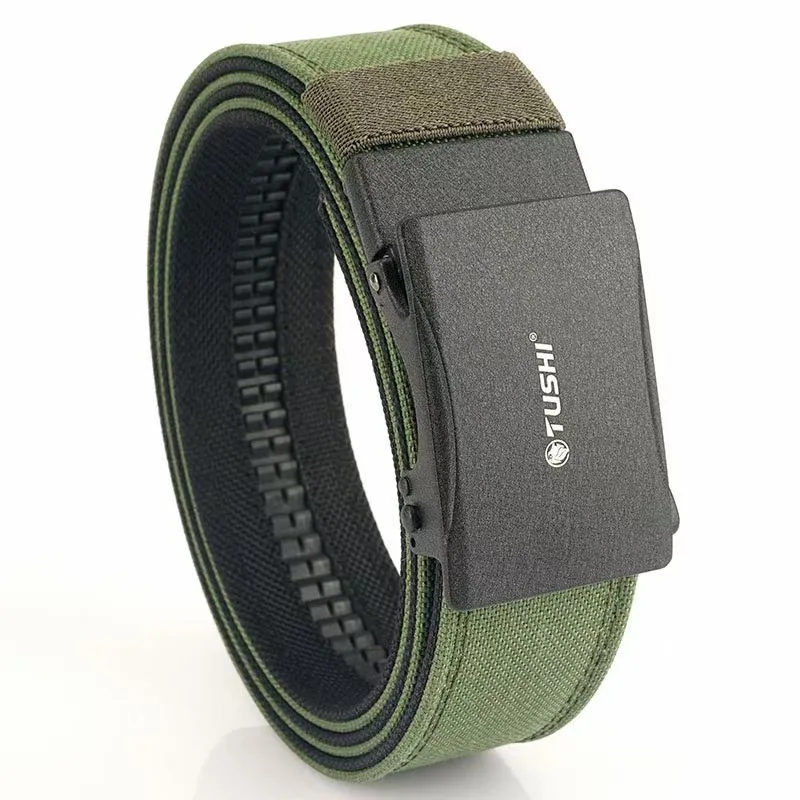 Heavy Duty Quick Release Metal Automatic Buckle Thickened  Double Layer  Nylon Mens Outdoor Shooting Tactical Belts