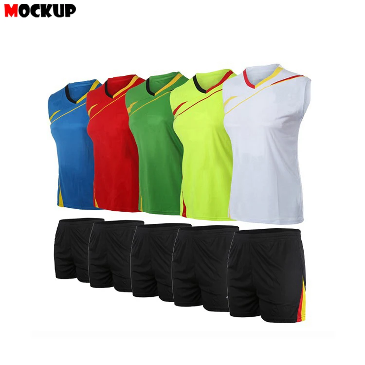 Latest Custom Black And Red Volleyball Uniform Design Team Mens Wear Volleyball Jersey