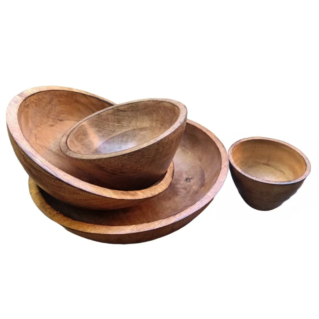 Natural Wooden Noodles Salad Ice Cream Dessert Fruit Dish Serving And Display Bowls Reusable High Quality Wooden Bowls Best Sale