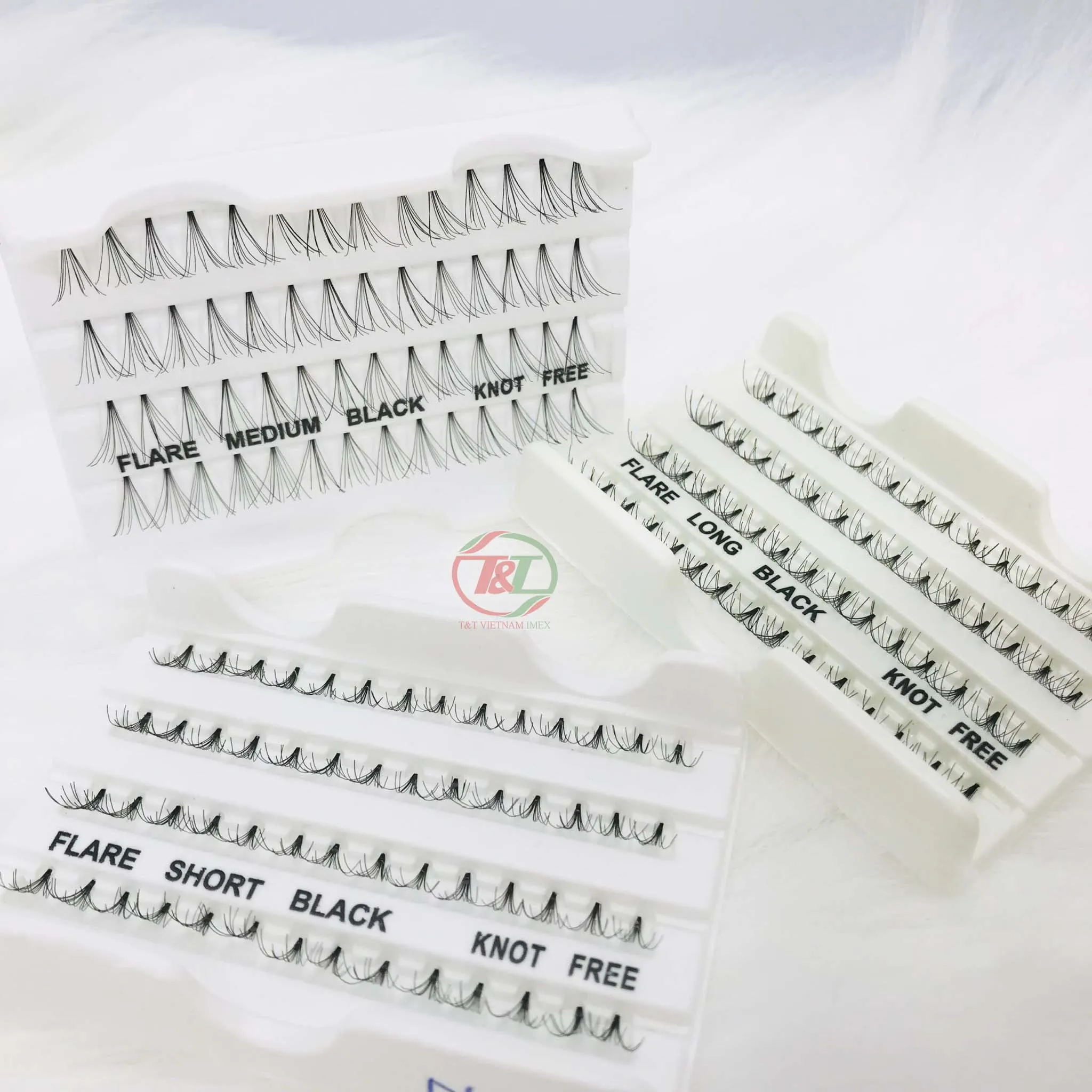 Vietnam wholesale high quality flare lashes tray cluster individual eyelashes extension supplies private label