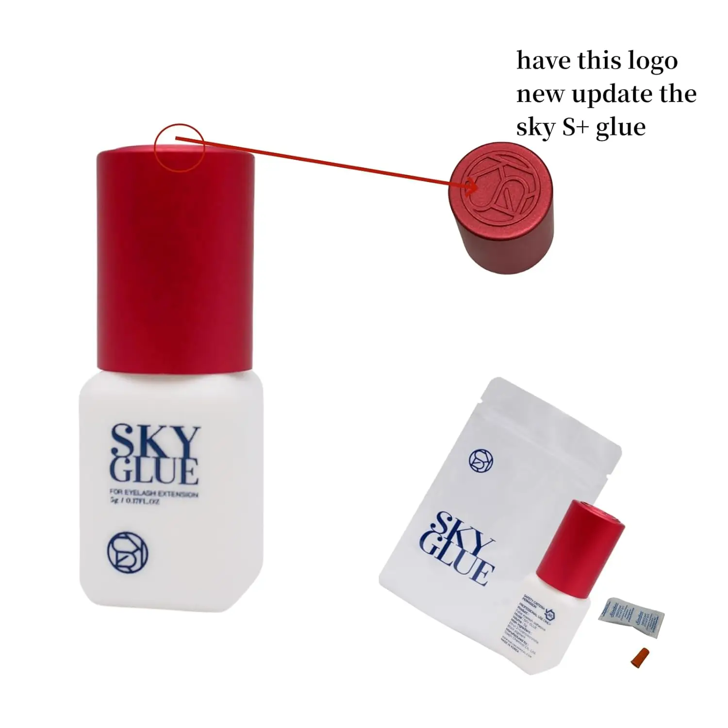 New Sky Glue Package 5ML S+ Type Faster Dry Time Long Retention Eyelash Extension Adhesive Fastest Supplies JM Beauty