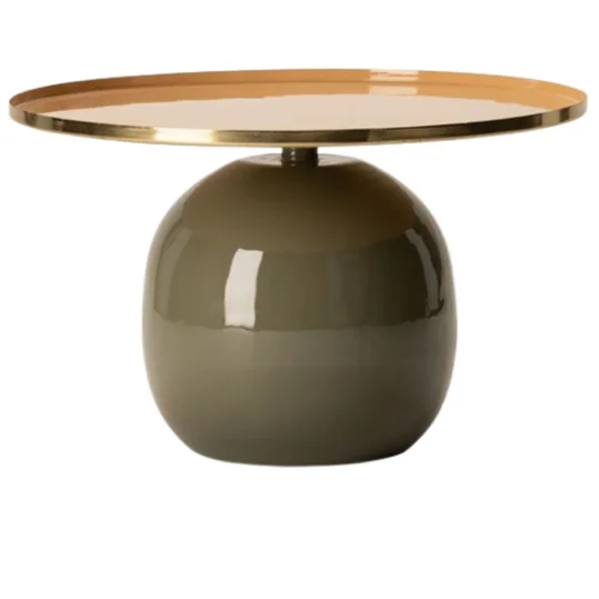 Marble Rounded Top Side Table Indian Handcrafted Living Room Interior Decoration Home Bedroom Sofa Metal Side Table