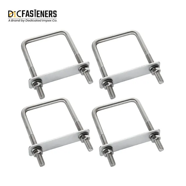 ASTM/ASME SA 312 оцинкованные стальные U-образные болты TP 304 из нержавеющей стали квадратное крепление оцинкованная отделка Стандарты DIN & ISO