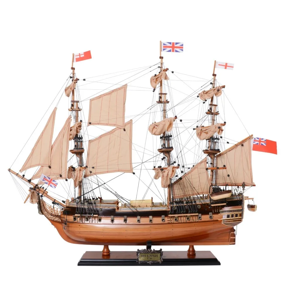 HMS Surprise 60cm Handcrafted Wooden Replica with Display Stand, Collectible, Decor, Gift, Wholesale
