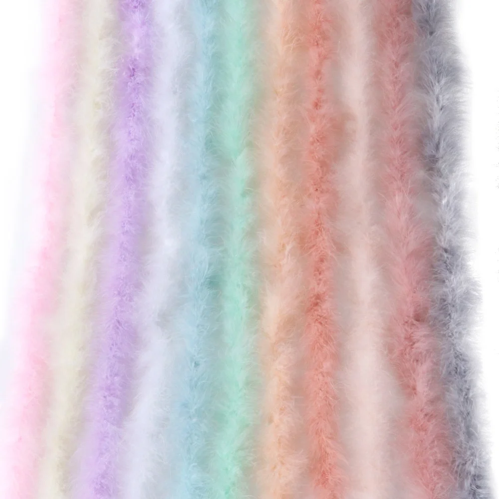 Hot sale 13 g Colorful Turkey full marabou feather boa for party wedding dresses decoration