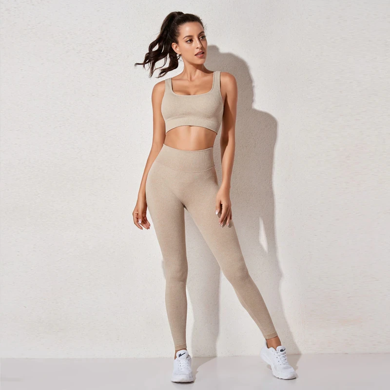 Seamless Gym Set Women 7 Colors Top Bra Leggings Sport Women Fitness Clothing Sport wear Yoga Sets