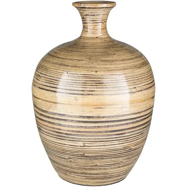 Hot Trending Seagrass Spun Bamboo Flower Vases Glass Vase For Home Decor Durable Handwoven Dinnerware Food Table