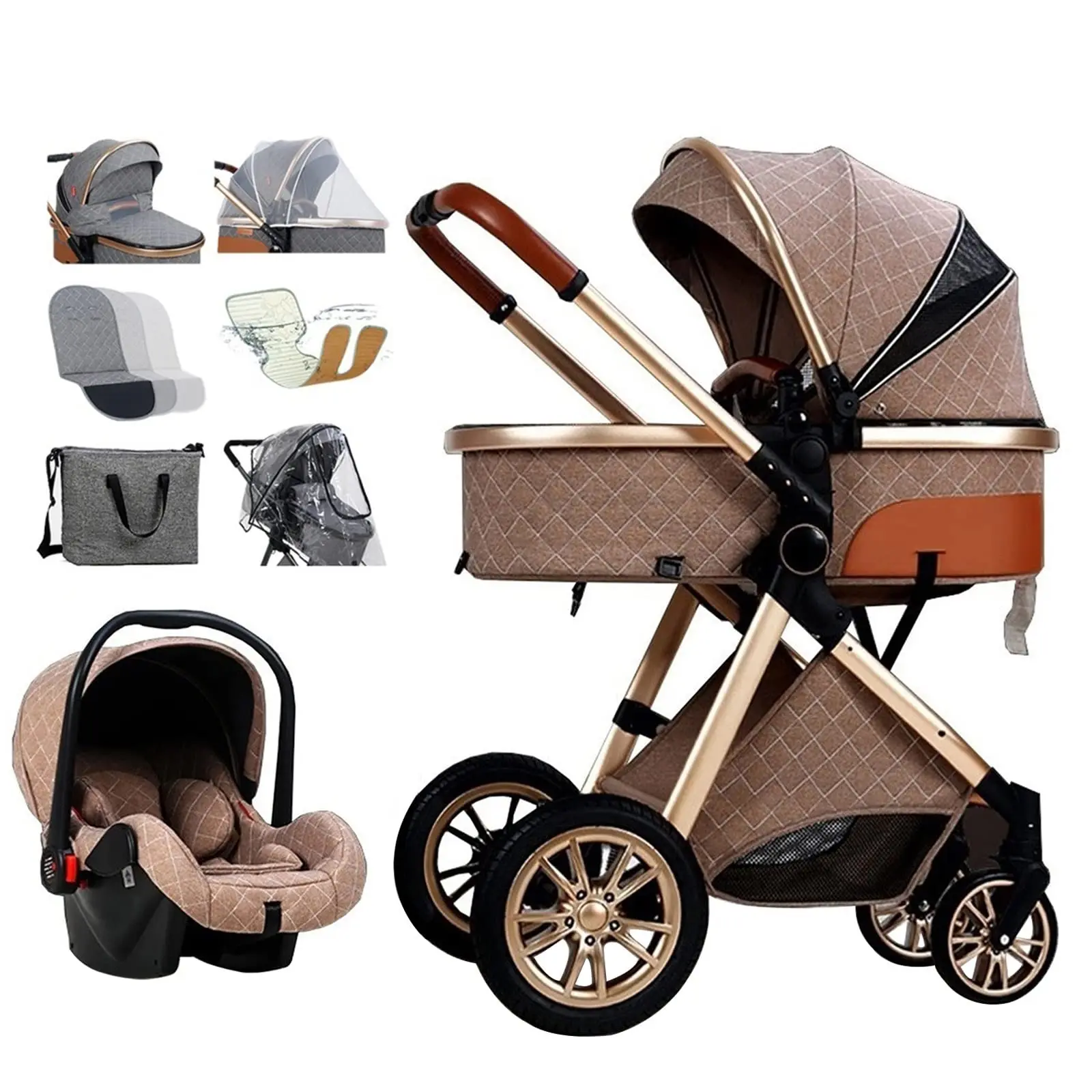 Baby stroller 3 in Luxury Baby Stroller 3 in 1 Folding bi-directional