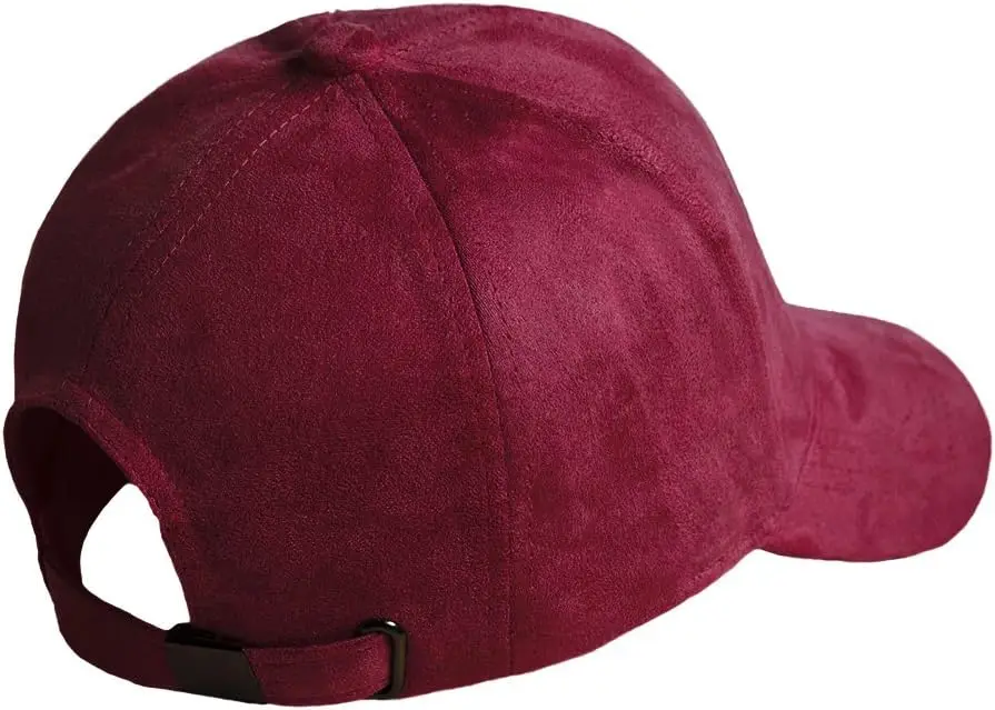 Snapback Caps Faux Leather Suede Baseball Hats Men & Women Adjustable Casual Low Profile Dad Hat Men Wine