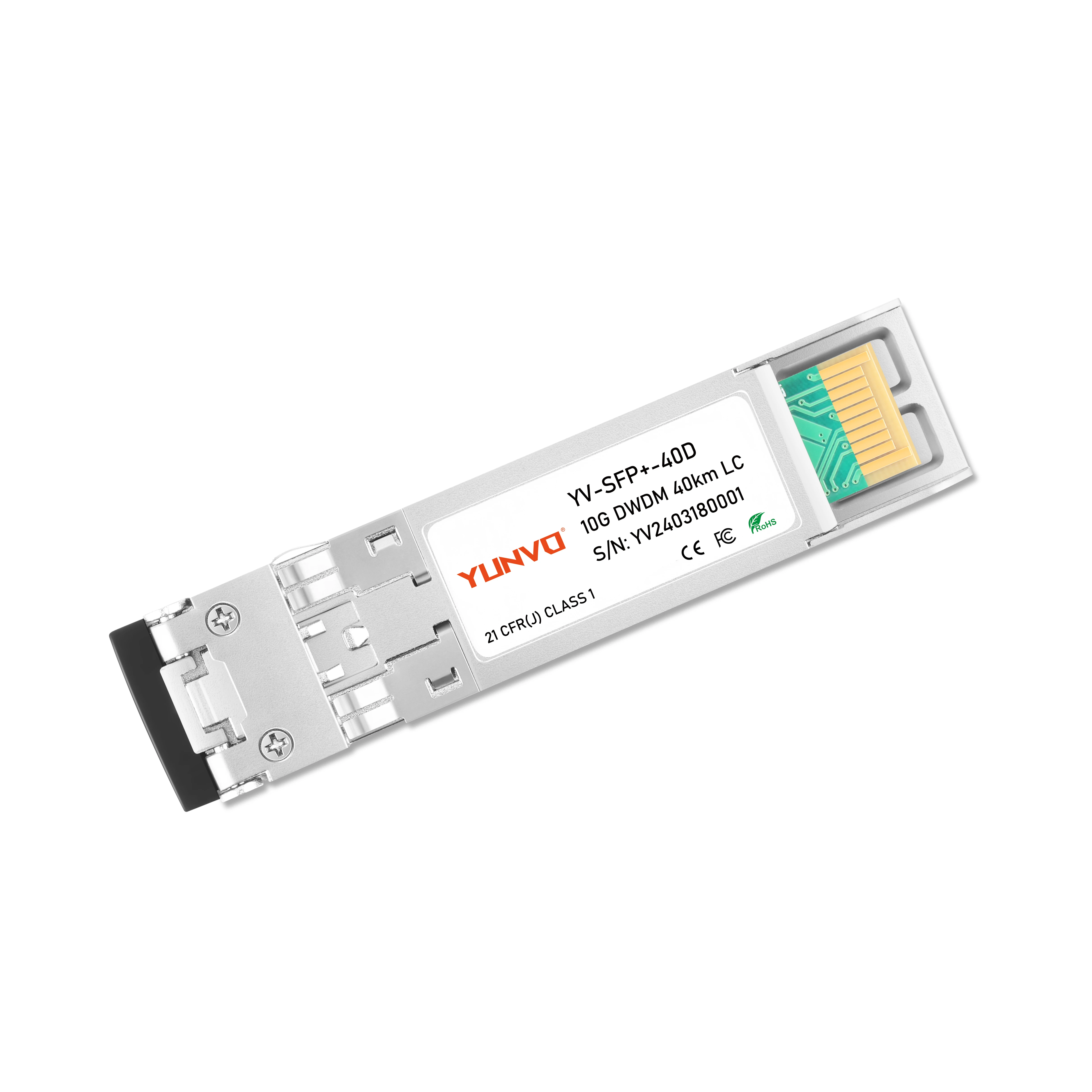 Yunvo for SFPP-10G-DW50 10G DWDM SFP+ 100GHz (SMF, 1537.40nm, 40km, LC, DDM) Transceiver Module