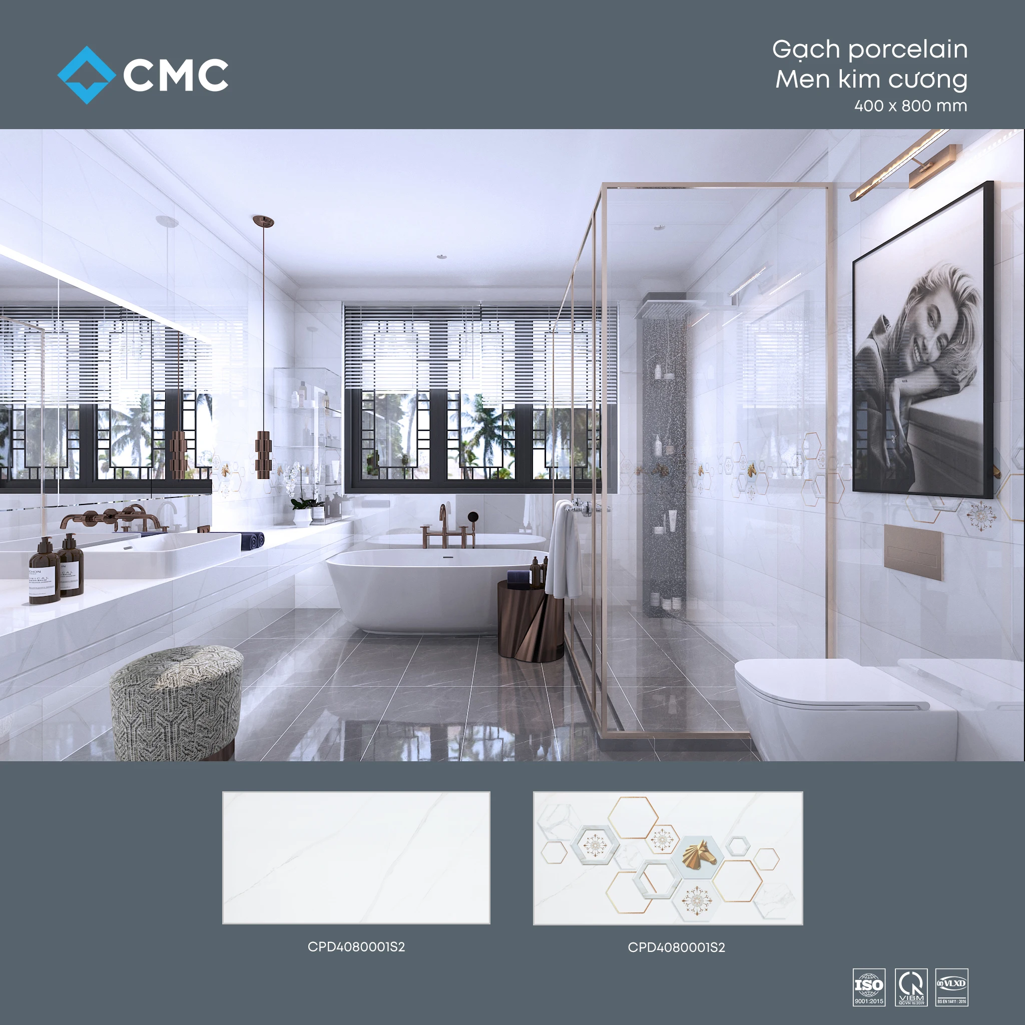 400x800mm Luxury CMC Ceramic Digital Print Decorative Wall Tile wholesale