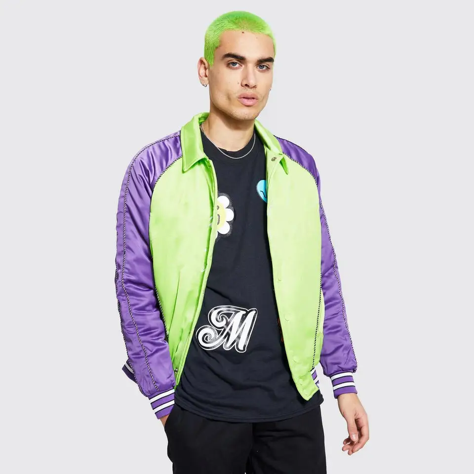 Oem Custom embroidered bones College Sports Varsity Jacket Embroidery Bomber Varsity Jacket