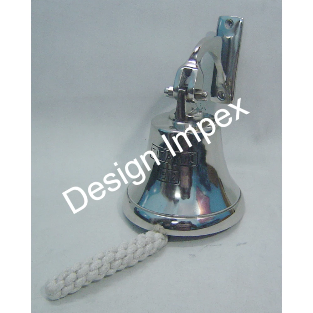 Custom Hot Sale Brass Ship Bell With White Rope Large Catholic Church Bell Hot selling Luxury Wall Hanging Bell For Christmas