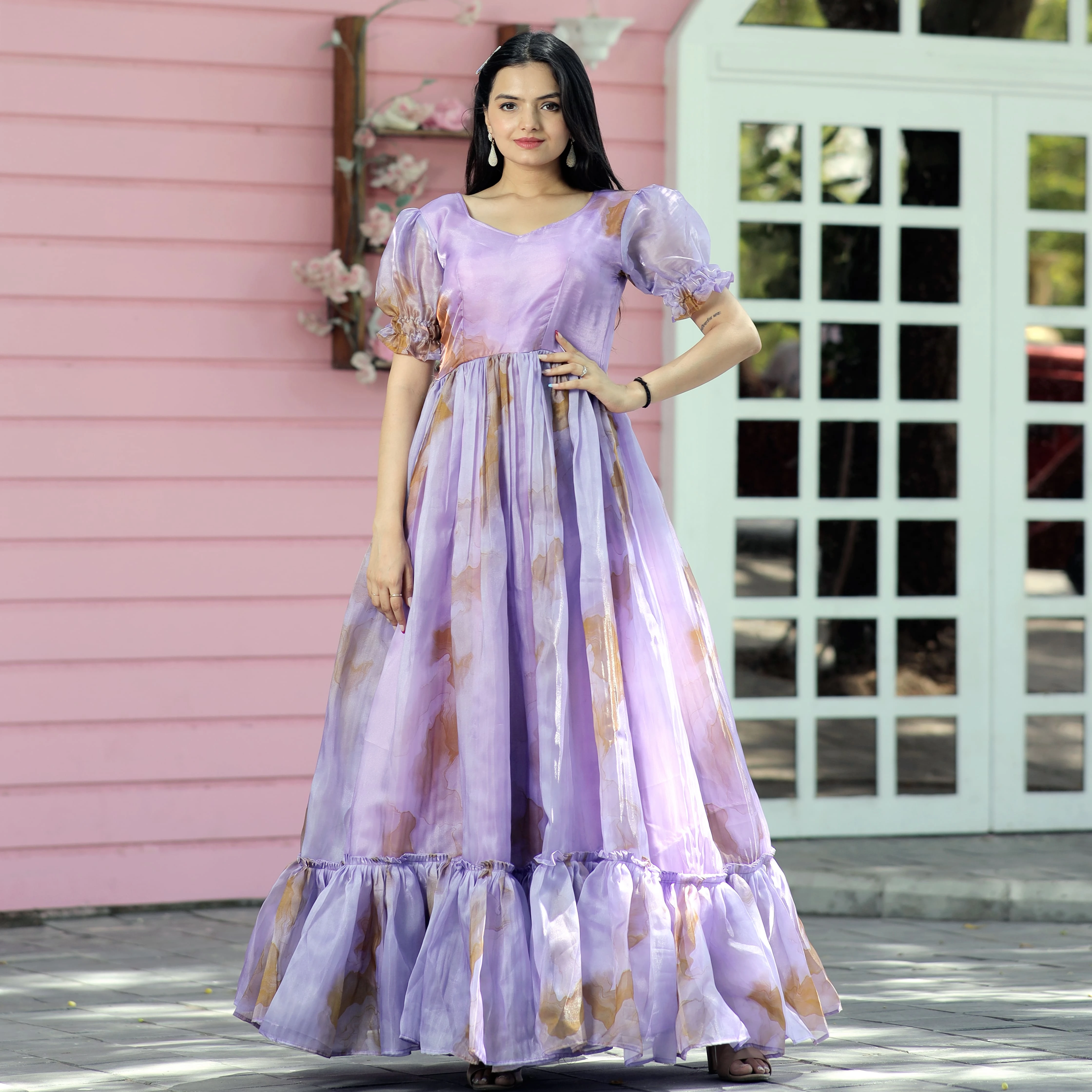 Readymade Jimmy Silk Multi  Designer Gown Collections