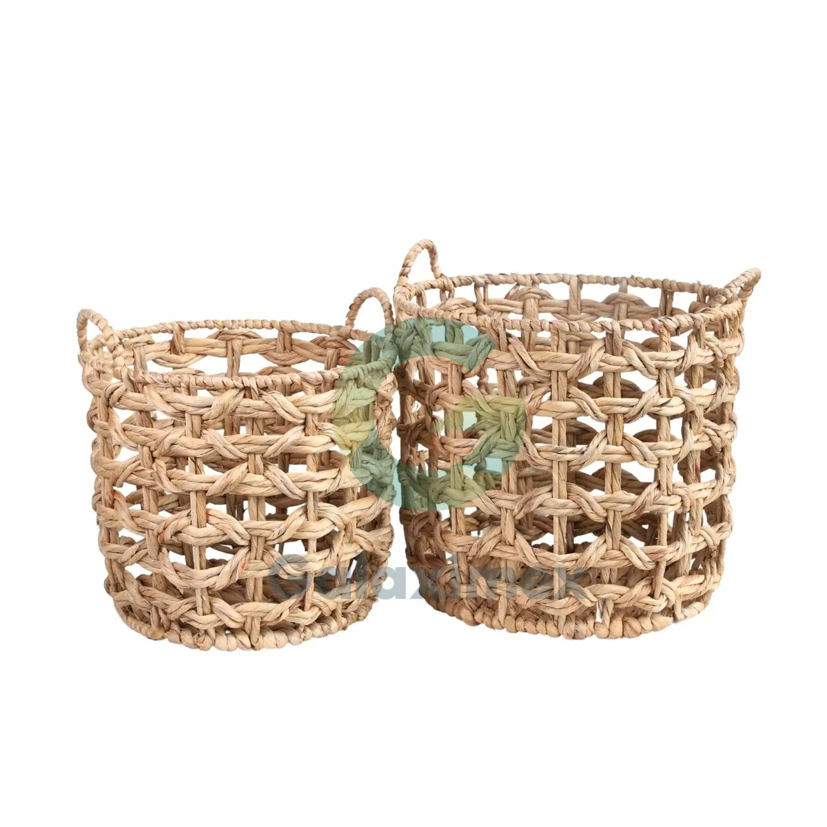 Set 2 Water hyacinth bamboo rattan Seagrass Laundry Storage Basket Home storage & organization Seagrass Basket