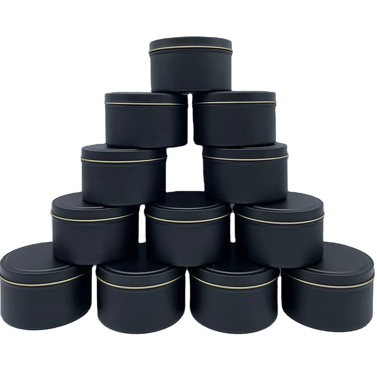 black metal candle container with lid Gift Print Customize Handmade Wedding Birthday Item Packing Aromatherapy