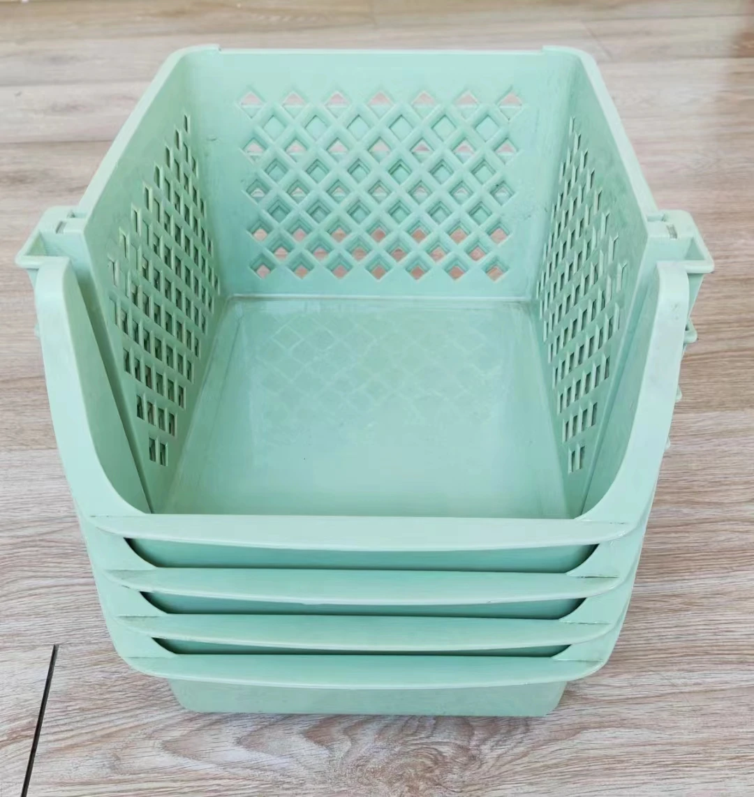 Second Hand Stackable Storage Basket Organizer Injection Mould Food Snacks Toys Toiletries Plastic Storage Bins Used Mold