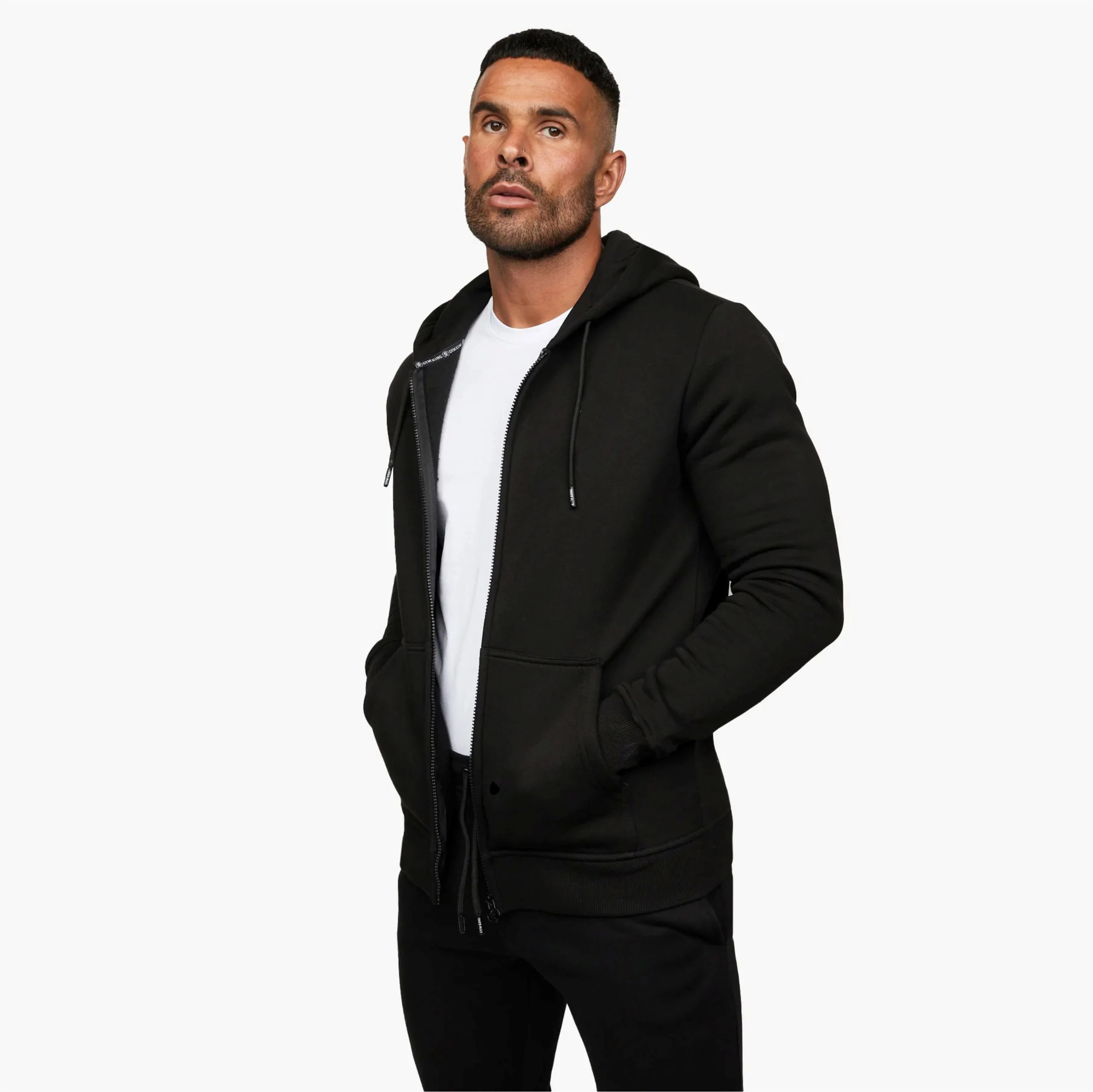 Wholesale High Quality Plain High Collar Unisex  100% Cotton Hoodie Customizable GSM Mens  Hoodies OEM Blank Hoddie