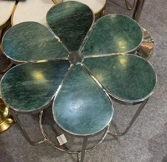 Beautiful Green Marble Inlay Coffee Table Floral Turquoise Pietra Dura Art Garden Home Living Decor Interior Furniture End Table