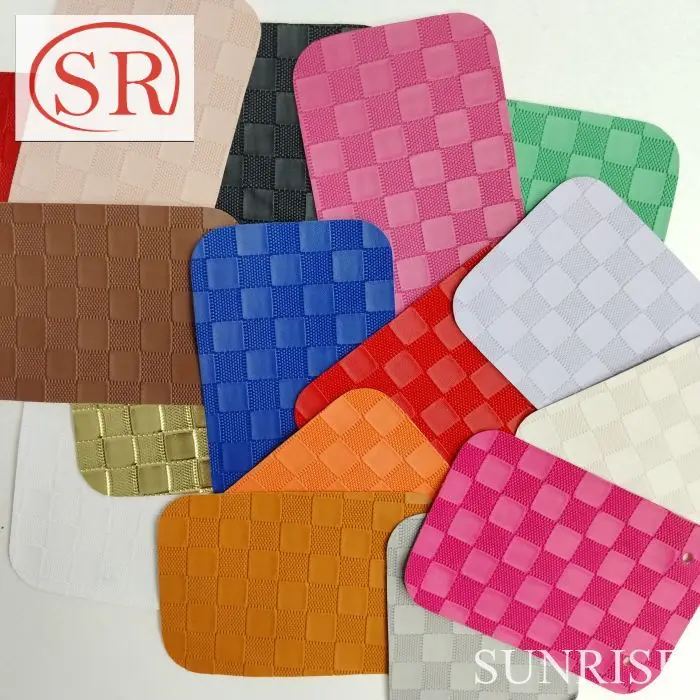Wholesale No MOQ Cow Skin Feeling Lychee Grain Embossed PU Leather For Shoes Bag Sofa Car seat