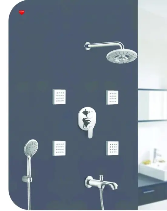 CORSA QUBIX Series Wall Mixer Non-Telephonic Brass Chrome Finish Faucet Quarter Turn Foam Flow Shower Kitchen Bathroom Outdoor