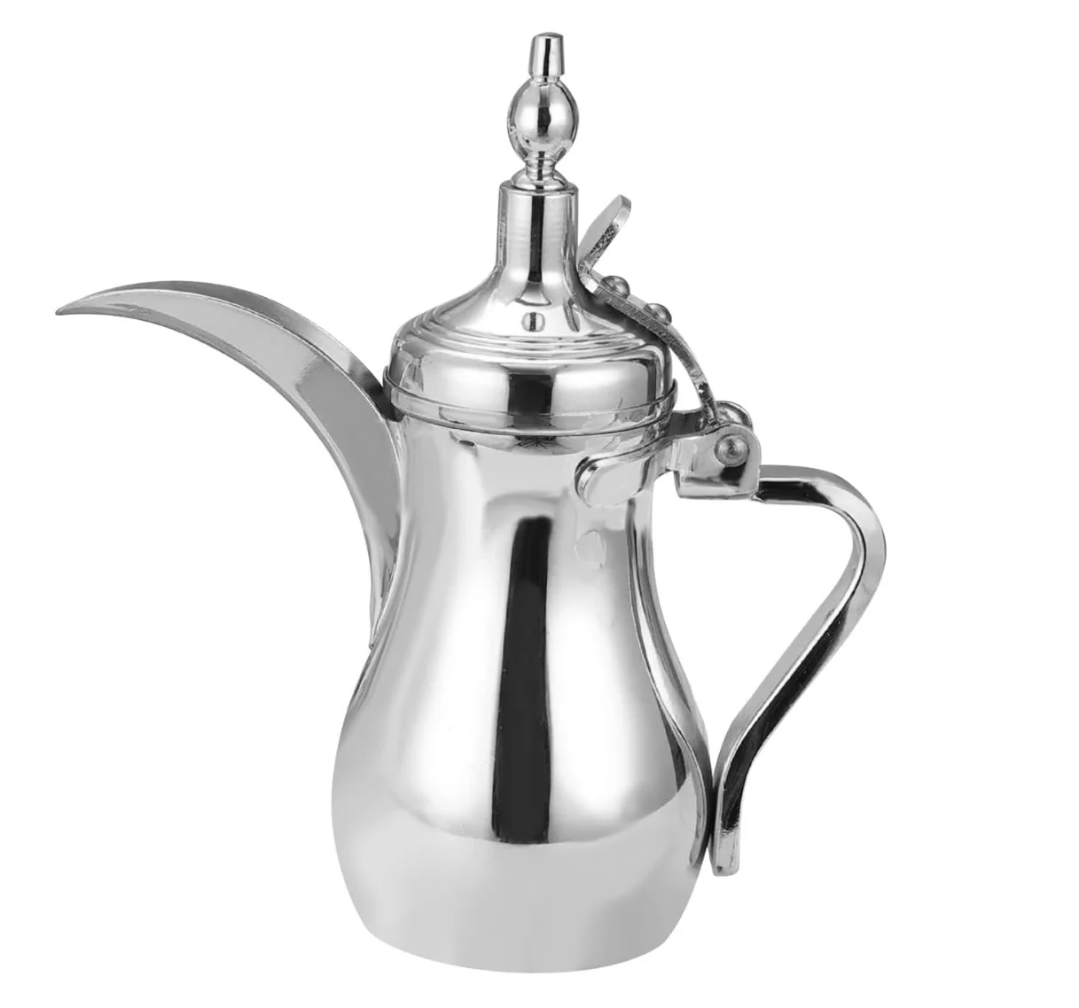 Best Quality Arabic Coffee Dallah Brass Crome Teapot Coffee Crafted King Coffee Serving for Home Cafe By Ambiance Lifestyle